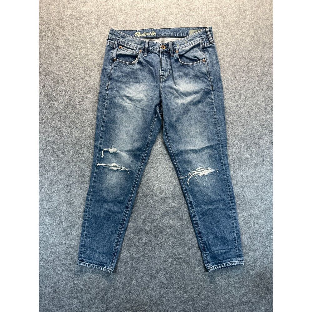 Madewell Jeans Women's 27 Boyjean Slim Fit Ditressed High Rise Denim Jeans